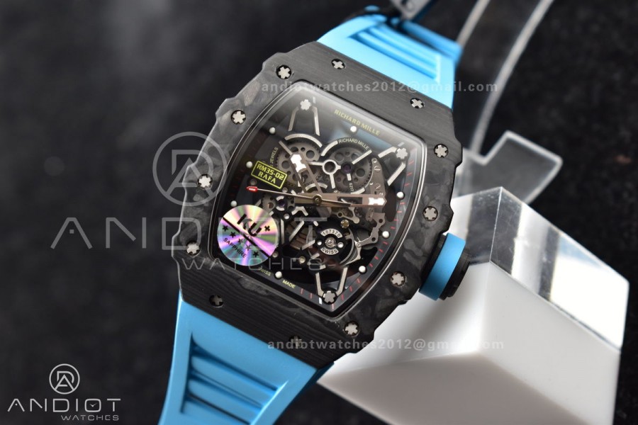 RM035-02 KUF Best Edition Skeleton Dial Red on Blue Rubber Strap MIYOTA8215 