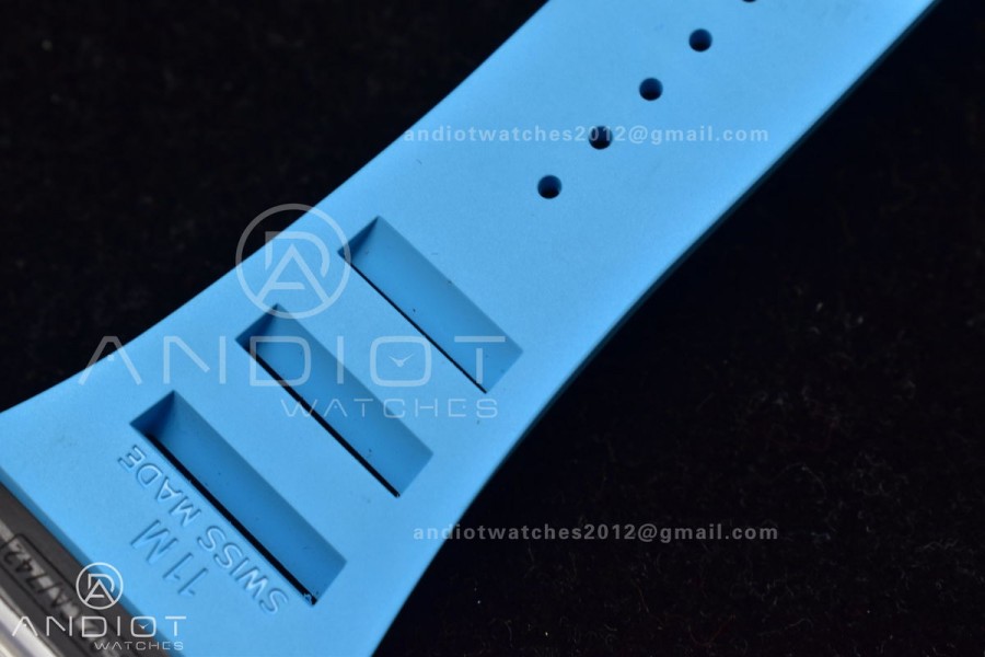 RM035-02 KUF Best Edition Skeleton Dial Red on Blue Rubber Strap MIYOTA8215 
