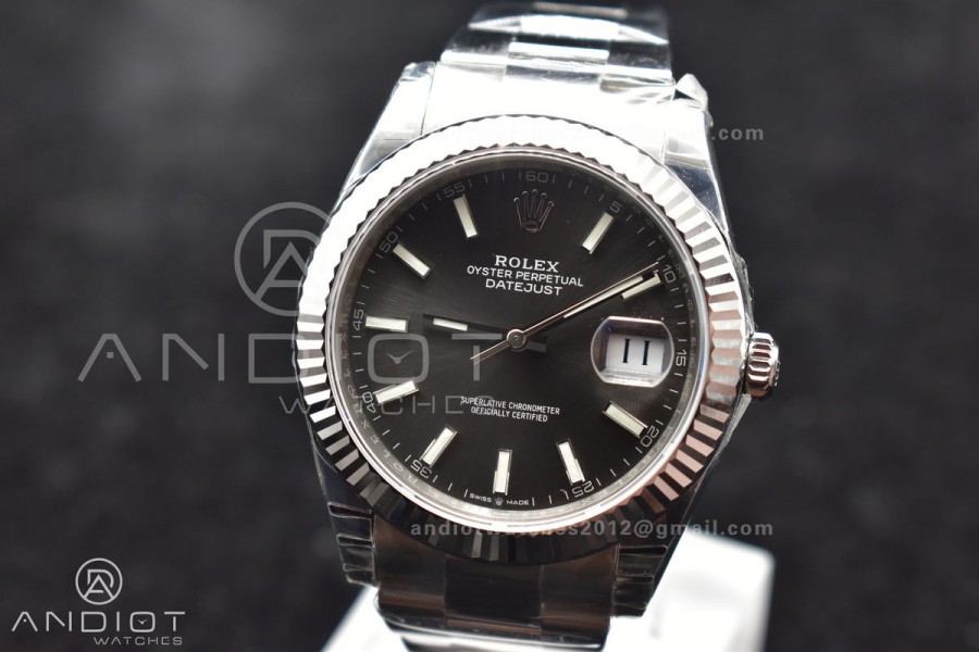 DateJust 41 126334 904L SS VSF 1:1 Best Edition Grey Dial on Oyster Bracelet VS3235