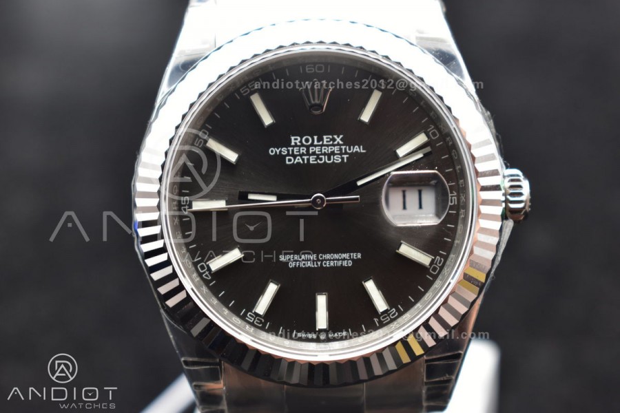 DateJust 41 126334 904L SS VSF 1:1 Best Edition Grey Dial on Oyster Bracelet VS3235