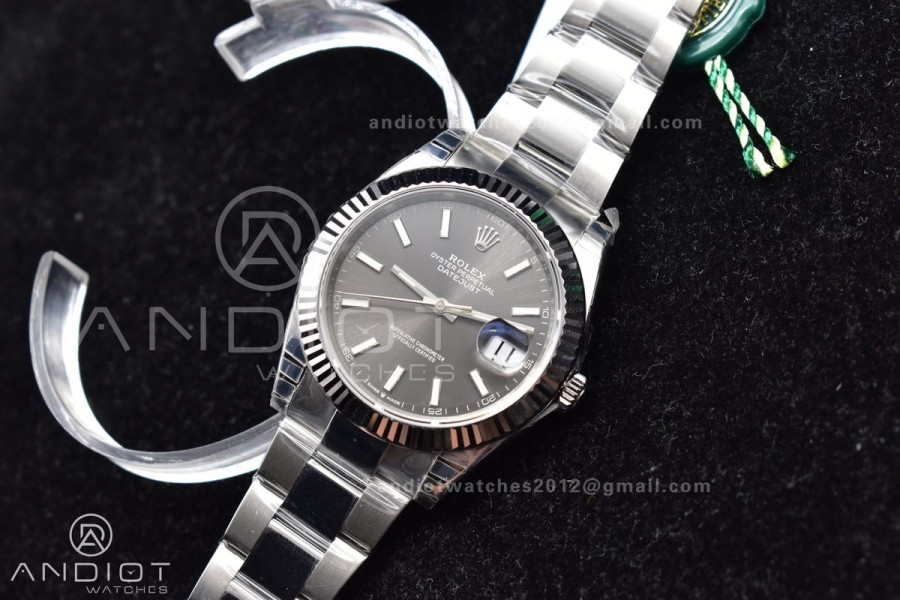 DateJust 41 126334 904L SS VSF 1:1 Best Edition Grey Dial on Oyster Bracelet VS3235