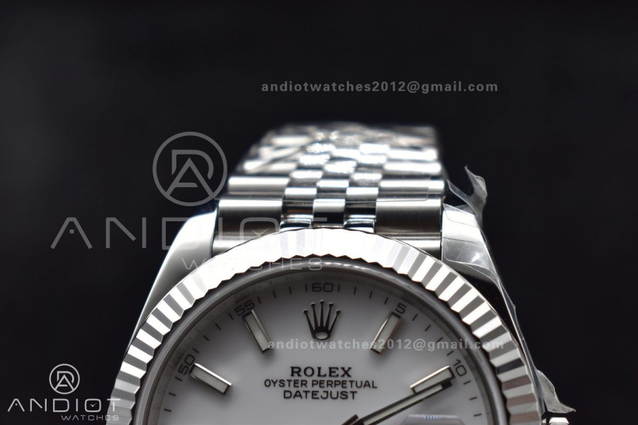 Datejust 41 SS 904L Steel WF 1:1 Best Edition White Stick Dial on SS Jubilee Bracelet A3235