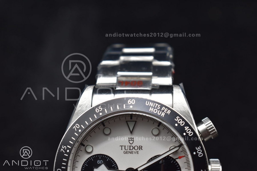 Black Bay Chrono SS TWS 1:1 Best Edition White Dial on SS Bracelet A7750