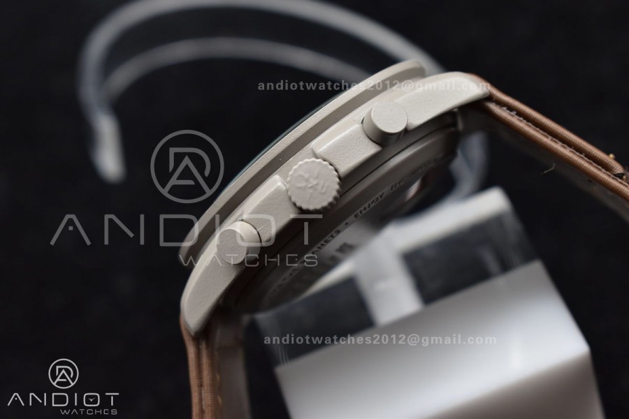 Swatch X Omega Bioceramic Moonwatch Mission To Saturn On Nylon Strap Quartz