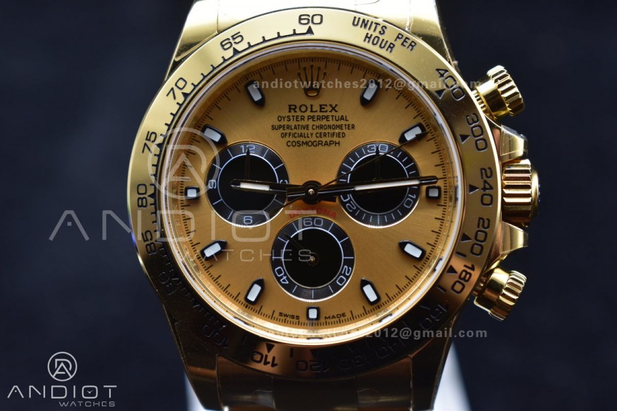 Daytona 116508 BTF 1:1 Best Edition YG/Black Dial on YG Bracelet SA4130