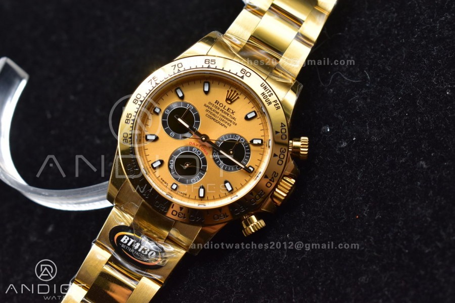 Daytona 116508 BTF 1:1 Best Edition YG/Black Dial on YG Bracelet SA4130