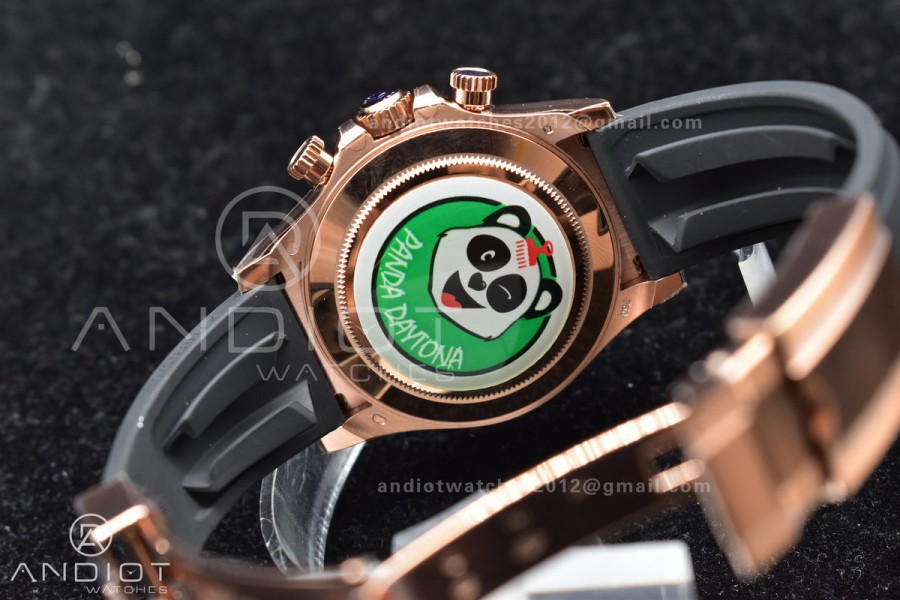 Daytona 116515 BTF 1:1 Best Edition Black/RG Dial on Oysterflex Rubber Strap SA4130