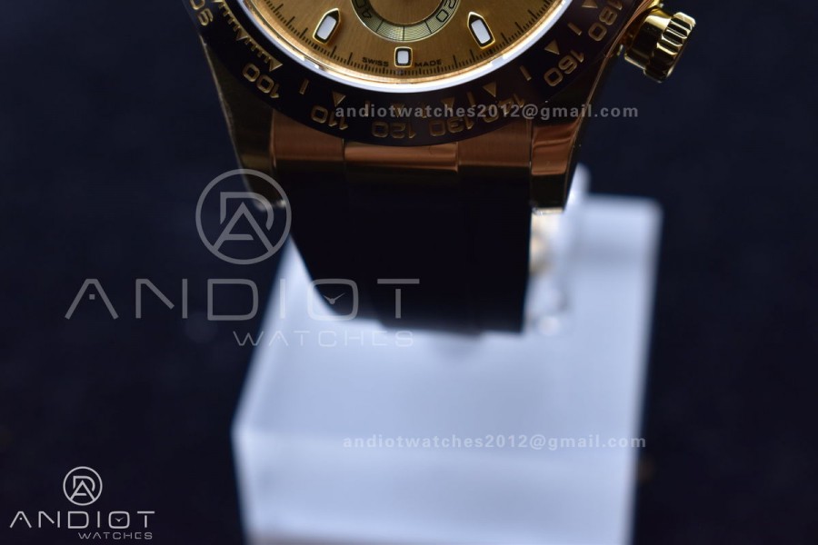 Daytona 116518 BTF 1:1 Best Edition YG Lume Dial on Oysterflex Rubber Strap SA4130