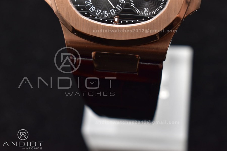 Nautilus 5712 SS/RG GRF Best Edition Gray Dial on Brown Croco Strap A23J
