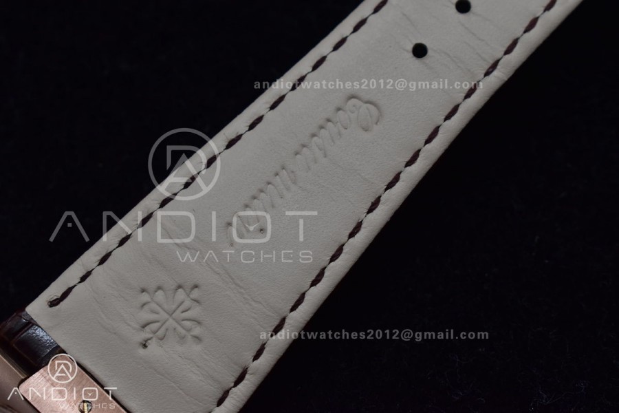 Nautilus 5712 SS/RG GRF Best Edition Gray Dial on Brown Croco Strap A23J
