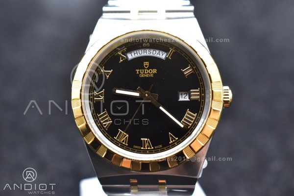 Tudor Royal V7F 1:1 Best Edition Black Dial On YG/...