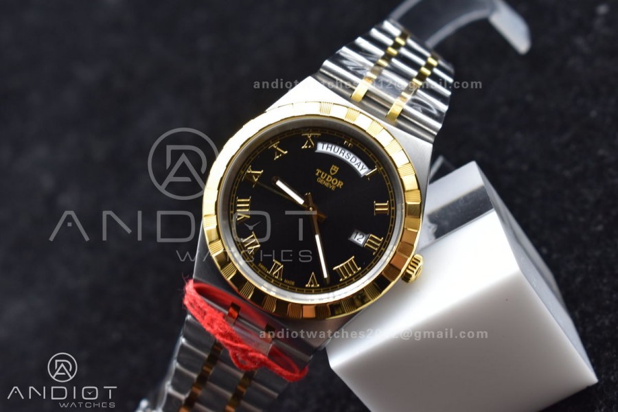 Tudor Royal V7F 1:1 Best Edition Black Dial On YG/SS Strap A2836