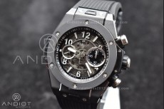 Hublot Big Bang Unico Titanium ZF 1:1 Best Edition Black Skeleton Dial On Black Rubber Strap A1280