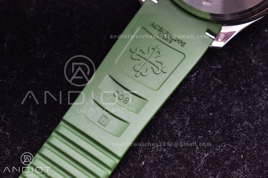 Aquanaut 5168G 42mm SS ZF 1:1 Best Edition Green Dial On Green Rubber Strap 324CS