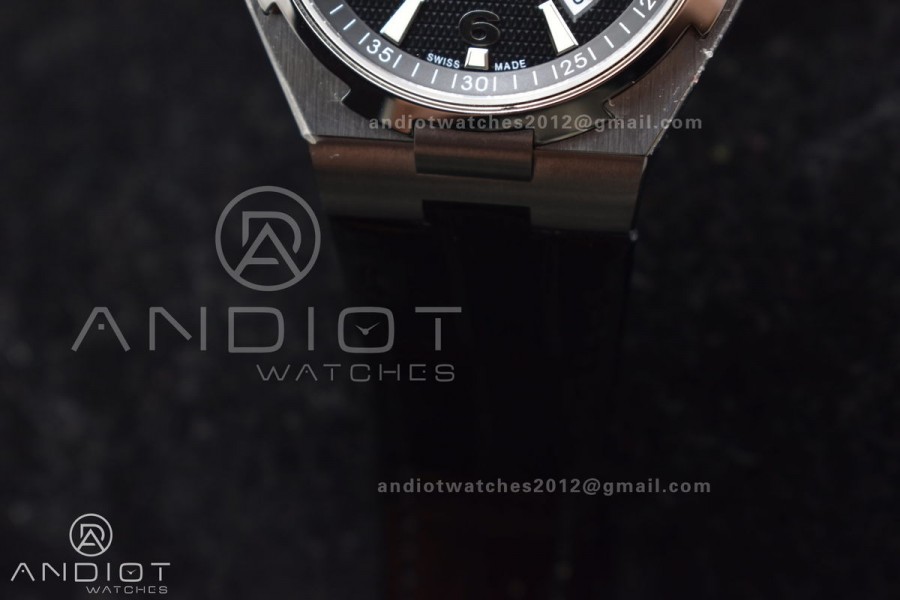 Overseas SS 8F Maker Black Dial on Black Rubber Strap 