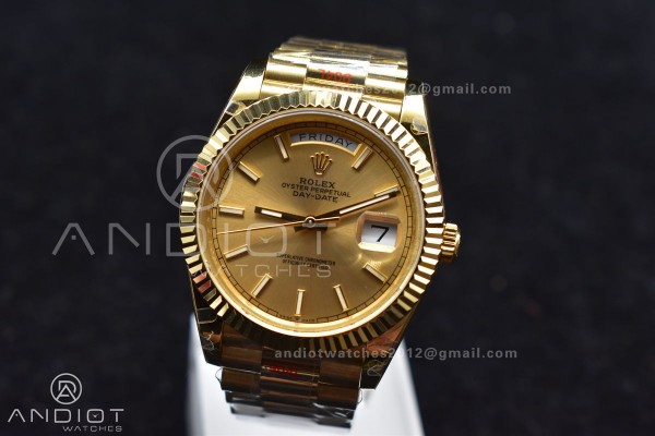 DayDate 40 YG JDF Gain Weight 904L Steel YG Dial S...