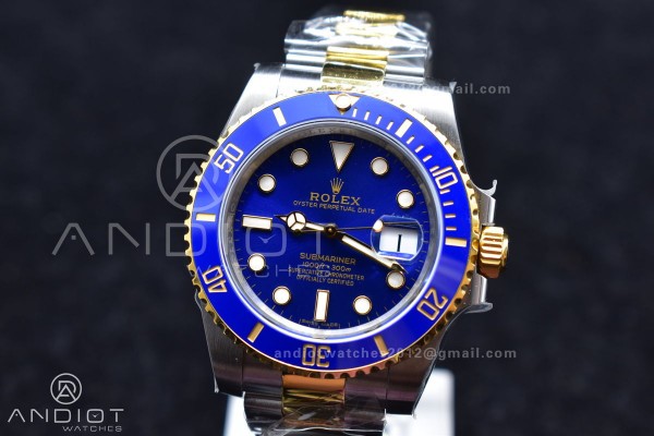 Submariner 116613 LB Blue Ceramic SS/YG 904L Steel...