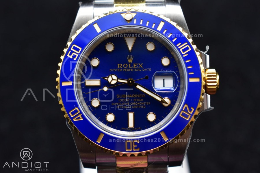 Submariner 116613 LB Blue Ceramic SS/YG 904L Steel King 1:1 Best Edition 3135