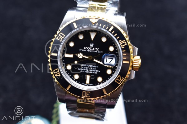 Submariner 116613 LN SS/YG Black Ceramic 904L Stee...