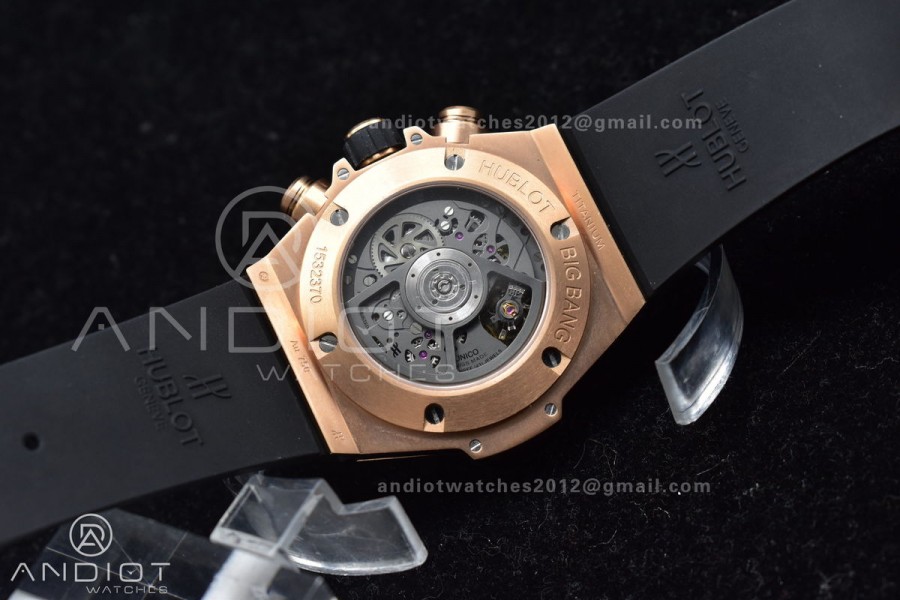 Hublot Big Bang Unico RG ZF 1:1 Best Edition Skeleton Dial on Black Rubber Strap A1280