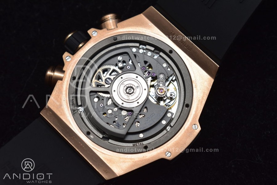 Hublot Big Bang Unico RG ZF 1:1 Best Edition Skeleton Dial on Black Rubber Strap A1280