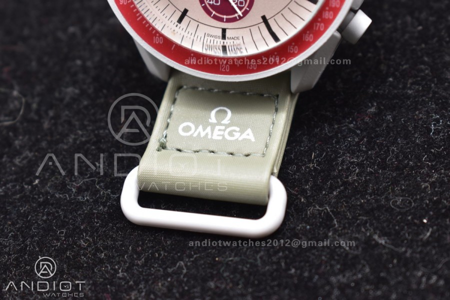 Swatch x Omega Bioceramic Moonwatch Mission to Pluto on Nylon Strap Quartz