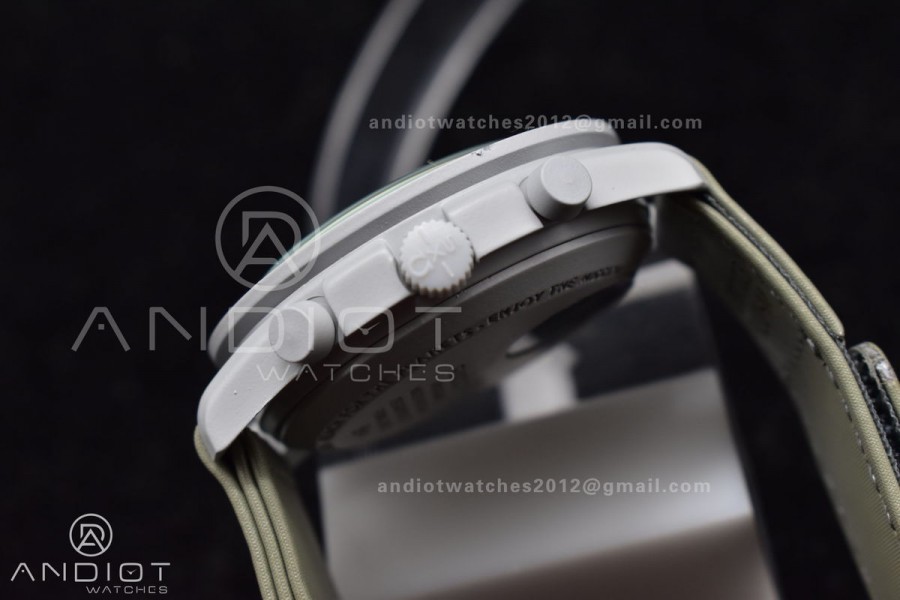 Swatch x Omega Bioceramic Moonwatch Mission to Pluto on Nylon Strap Quartz