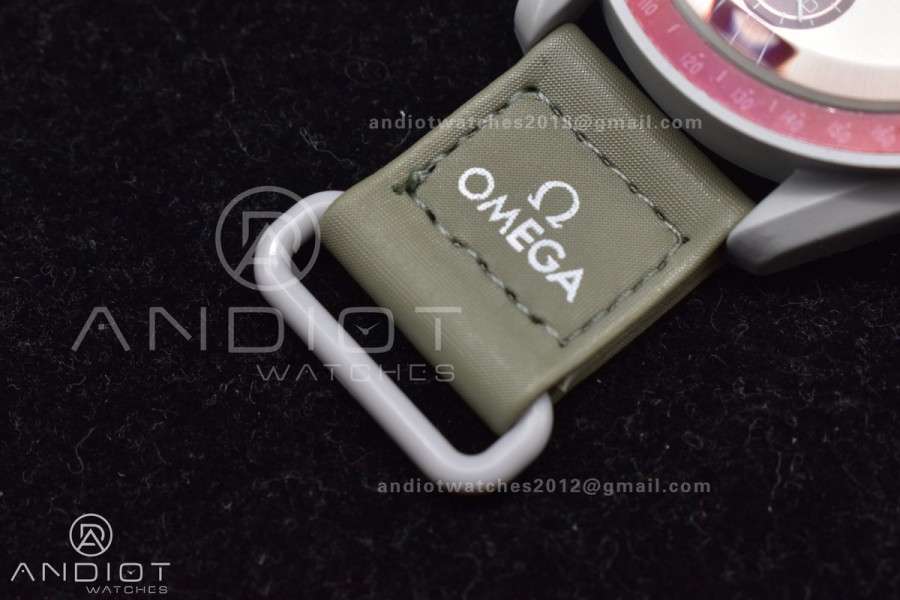 Swatch x Omega Bioceramic Moonwatch Mission to Pluto on Nylon Strap Quartz