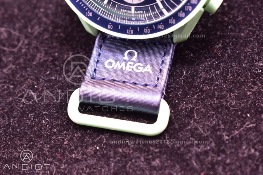 Swatch x Omega Bioceramic Moonwatch Mission to Earth on Nylon Strap Quartz