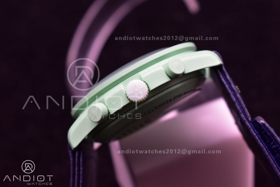 Swatch x Omega Bioceramic Moonwatch Mission to Earth on Nylon Strap Quartz