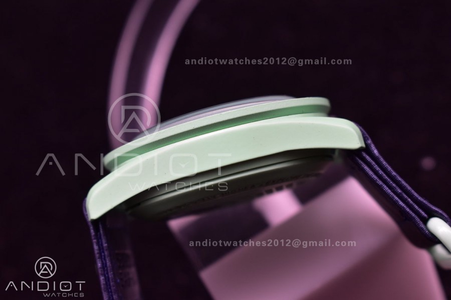 Swatch x Omega Bioceramic Moonwatch Mission to Earth on Nylon Strap Quartz