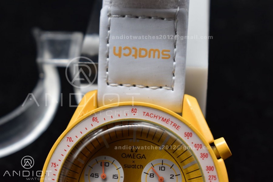 Swatch x Omega Bioceramic Moonwatch Mission to the Sun on Nylon Strap Quartz