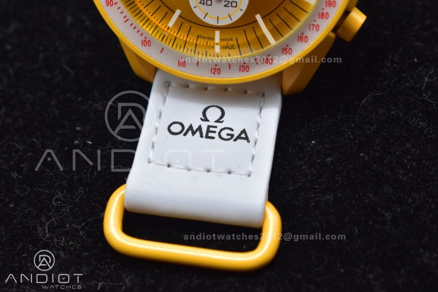 Swatch x Omega Bioceramic Moonwatch Mission to the Sun on Nylon Strap Quartz