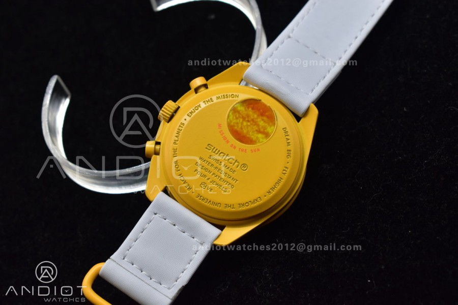Swatch x Omega Bioceramic Moonwatch Mission to the Sun on Nylon Strap Quartz