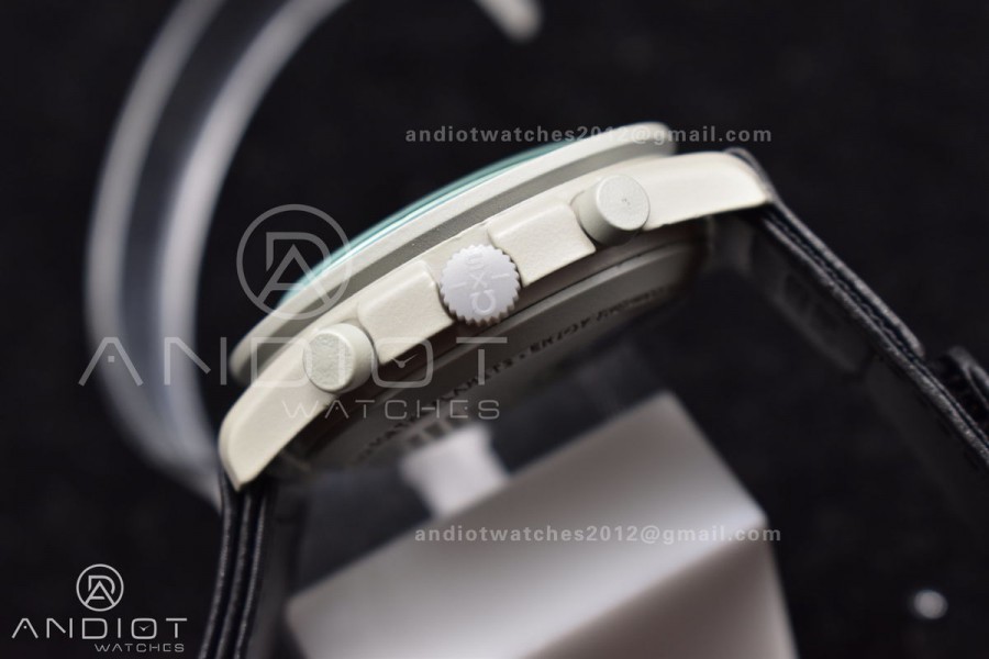 Swatch x Omega Bioceramic Moonwatch Mission to The Moon on Nylon Strap Quartz