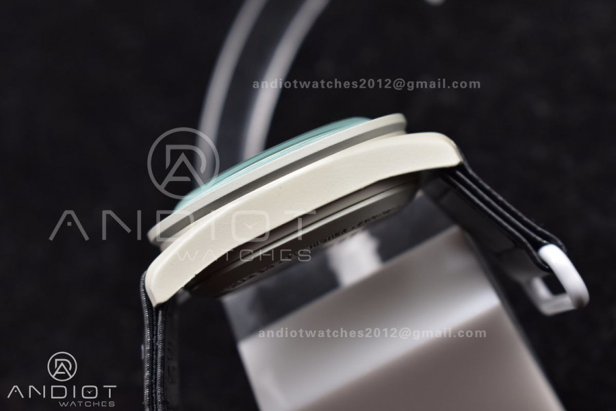 Swatch x Omega Bioceramic Moonwatch Mission to The Moon on Nylon Strap Quartz