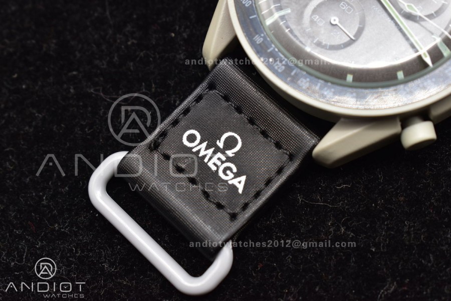 Swatch x Omega Bioceramic Moonwatch Mission to The Moon on Nylon Strap Quartz