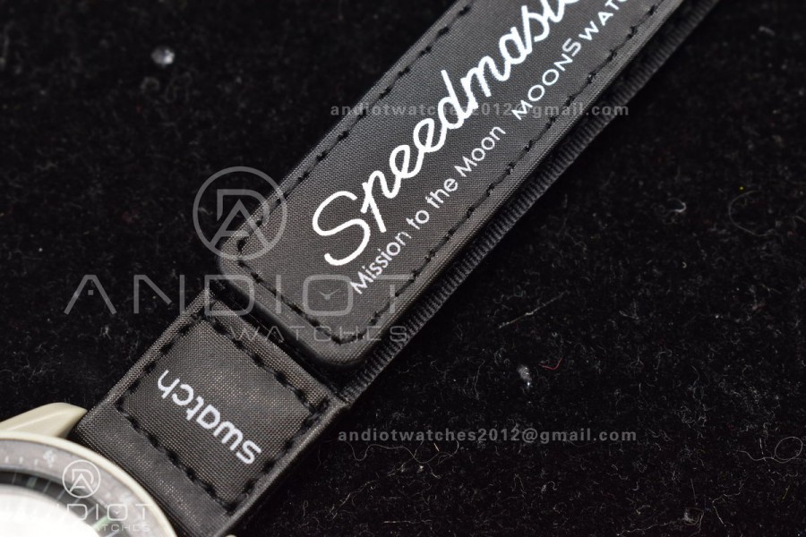 Swatch x Omega Bioceramic Moonwatch Mission to The Moon on Nylon Strap Quartz