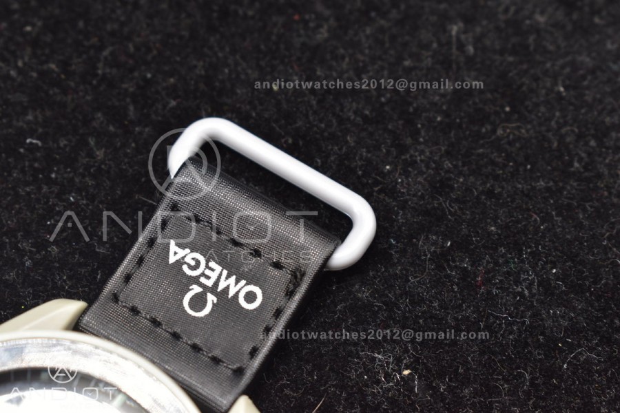 Swatch x Omega Bioceramic Moonwatch Mission to The Moon on Nylon Strap Quartz