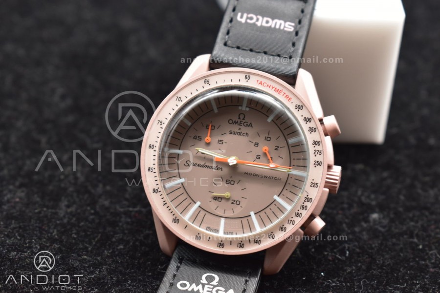 Swatch x Omega Bioceramic Moonwatch Mission to Jupiter on Nylon Strap Quartz