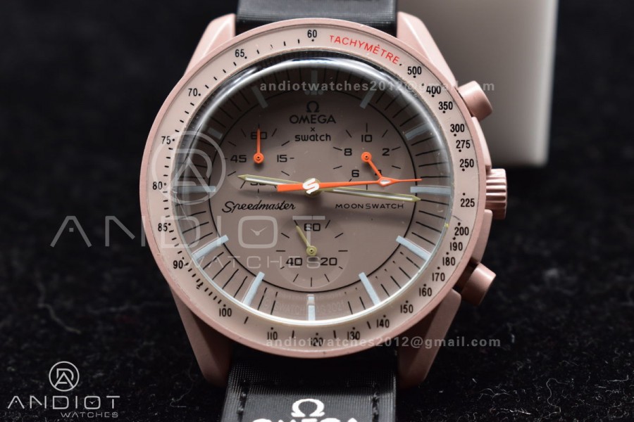 Swatch x Omega Bioceramic Moonwatch Mission to Jupiter on Nylon Strap Quartz