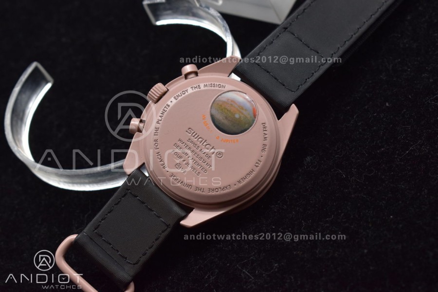 Swatch x Omega Bioceramic Moonwatch Mission to Jupiter on Nylon Strap Quartz