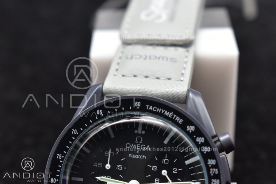 Swatch x Omega Bioceramic Moonwatch Mission to Mercury on Nylon Strap Quartz