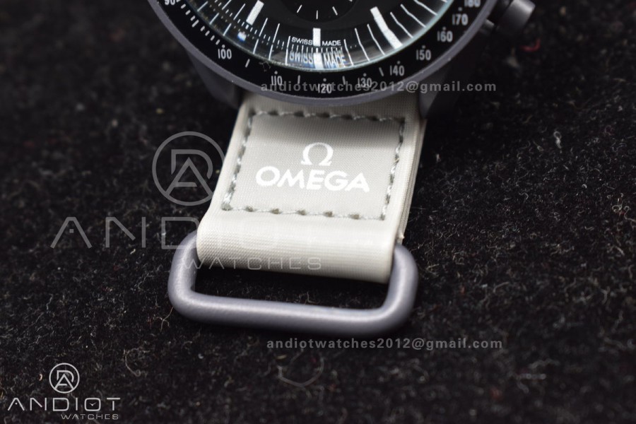 Swatch x Omega Bioceramic Moonwatch Mission to Mercury on Nylon Strap Quartz