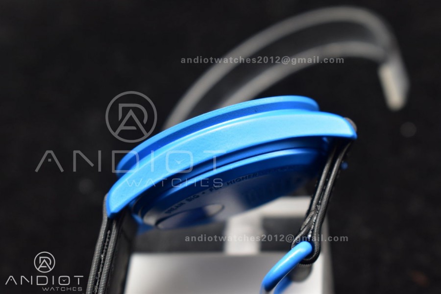 Swatch x Omega Bioceramic Moonwatch Mission to Neptune on Nylon Strap Quartz