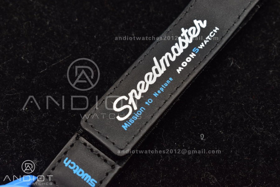 Swatch x Omega Bioceramic Moonwatch Mission to Neptune on Nylon Strap Quartz