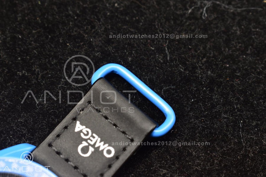 Swatch x Omega Bioceramic Moonwatch Mission to Neptune on Nylon Strap Quartz