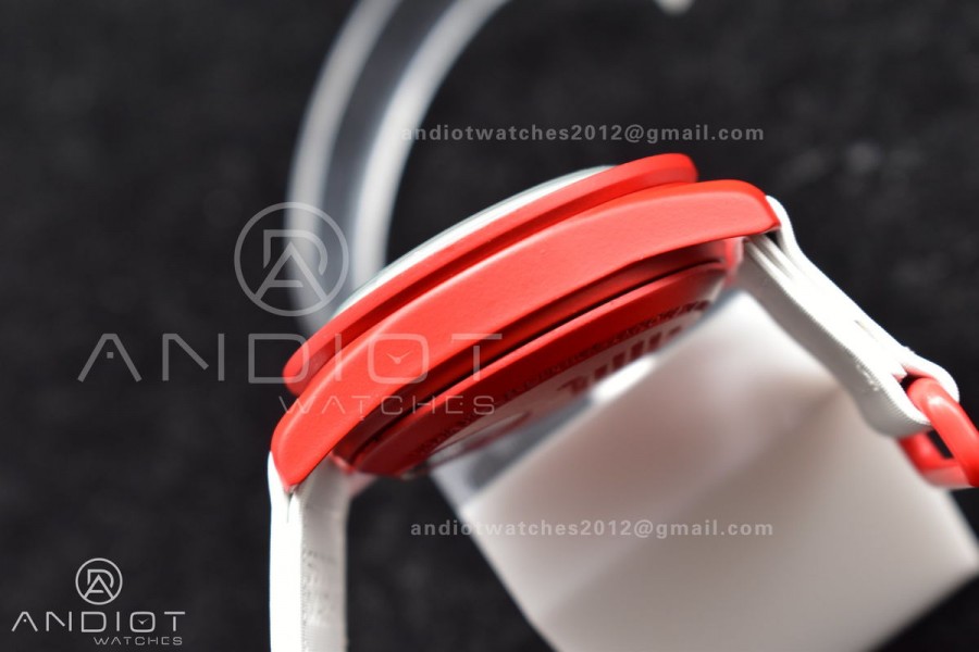 Swatch x Omega Bioceramic Moonwatch Mission to Mars on Nylon Strap Quartz