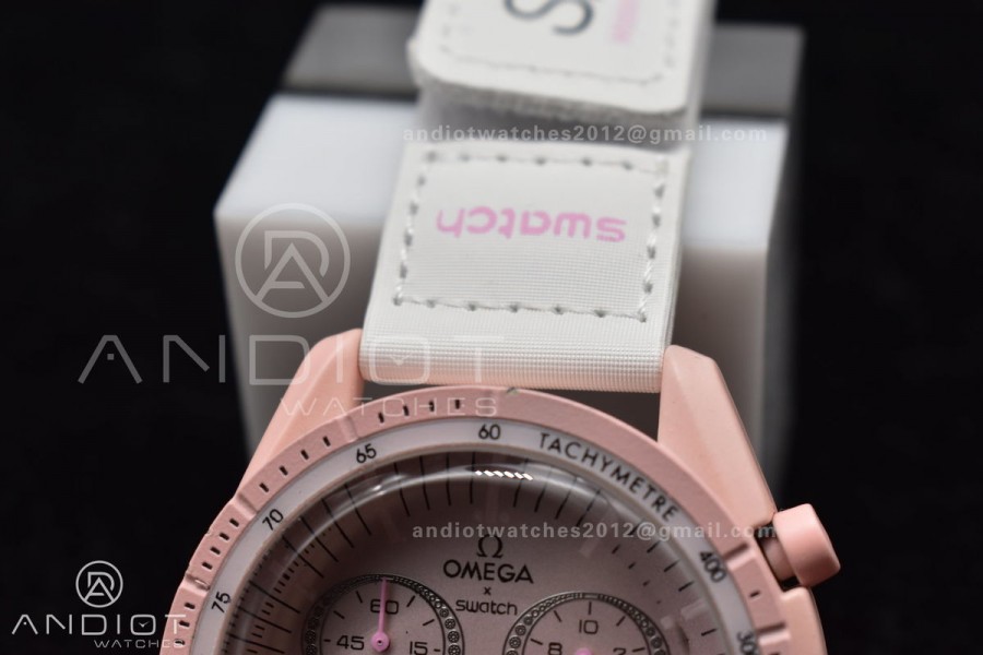 Swatch x Omega Bioceramic Moonwatch Mission to Venus on Nylon Strap Quartz