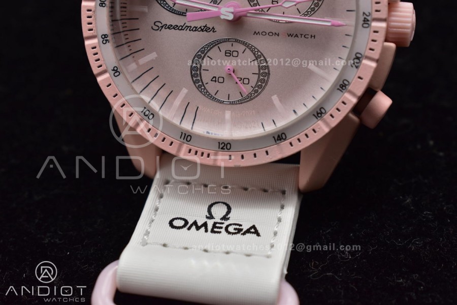 Swatch x Omega Bioceramic Moonwatch Mission to Venus on Nylon Strap Quartz